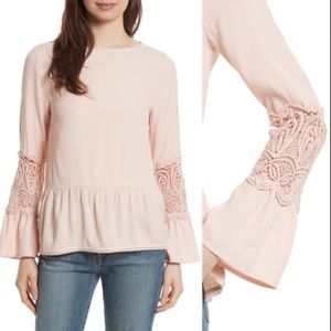 Joie Emelda Pink Peplum Top